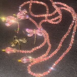 Heidi Daus Pink and Gold Necklace with Sparkling Accents